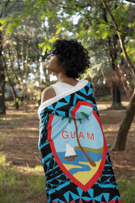 Guam Seal Tribal Hooded Blanket - Hooded Blanket - Leilanis Attic