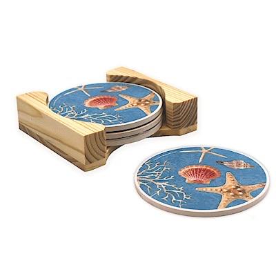 Island Coaster Set, “Island Seashells” - Household Goods - Leilanis Attic
