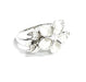 Dainty Sterling Silver 12mm 4-Leaf Plumeria Ring with Clear CZ - Leilanis Attic