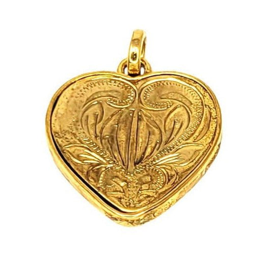 Gold Plated Aloha Heart Pendant With Hawaiian Koa Wood Inlay - Leilanis Attic
