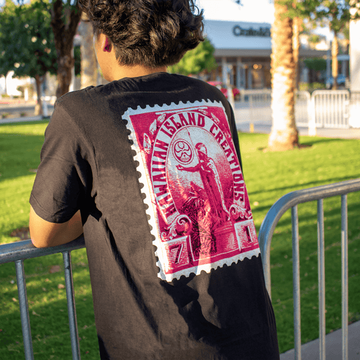 HIC "Kamehameha Stamp", Black Men's T-Shirt - Leilanis Attic