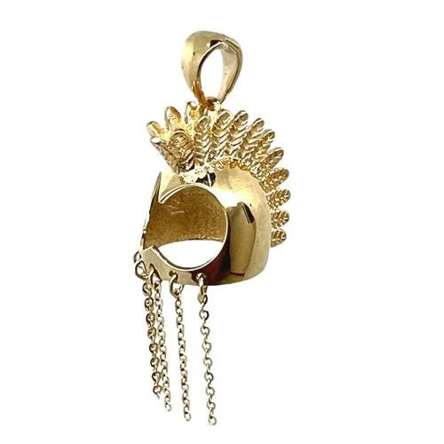 14KT Yellow Gold Hawaiian Helmet Pendant (XL) PCU INC
