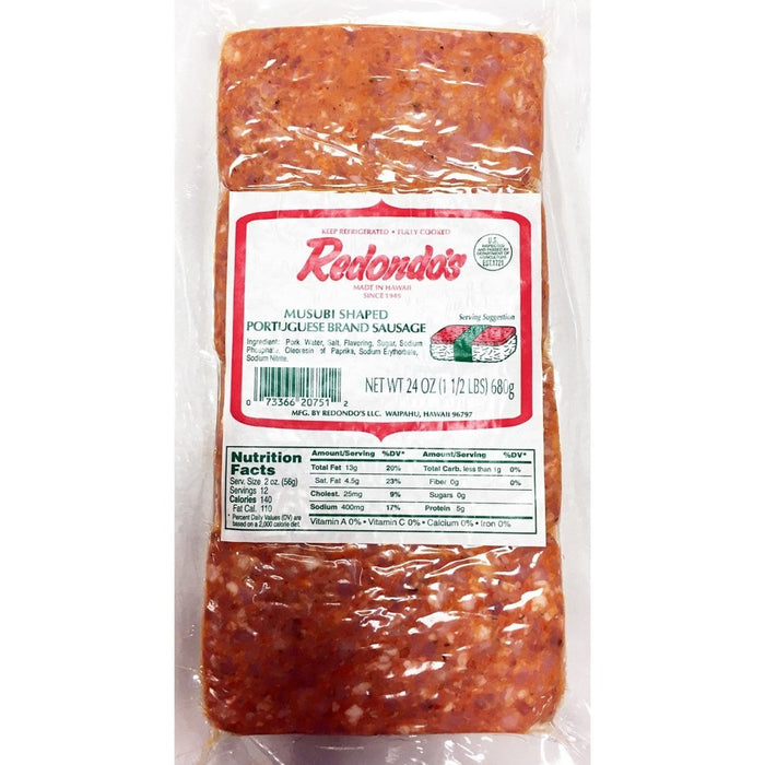 Redondo Musubi Portuguese Sausage, 24oz Redondo's LLC
