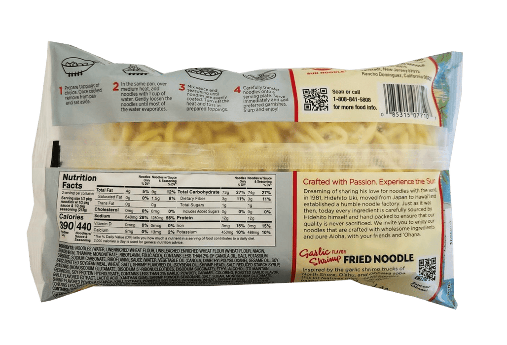 Sun Noodle Brand Garlic Shrimp Flavor Fried Noodle 15oz Hosoda