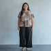 Comfortable Resort Blouse Top with Palm Leaf Loulu Print Muumuu Rainbow / DBA Princess Kaiulani Fashions