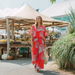 Comfortable Resort Blouse Top with Palm Leaf Loulu Print Muumuu Rainbow / DBA Princess Kaiulani Fashions