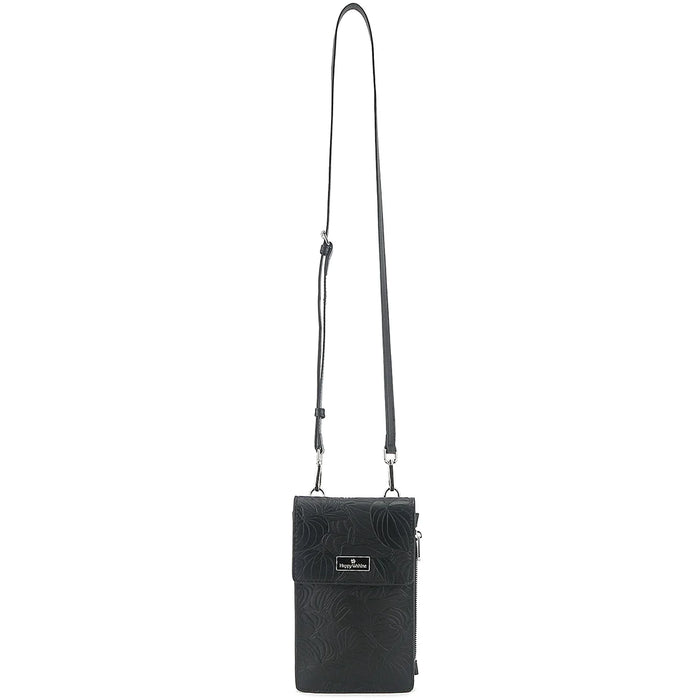 Happy Wahine, Crossbody Anna Anthurium Embossed Black Happy Wahine