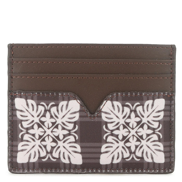 Happy Wahine, Card Case Meilany Ke'olu Quilt Palaka Brown Happy Wahine