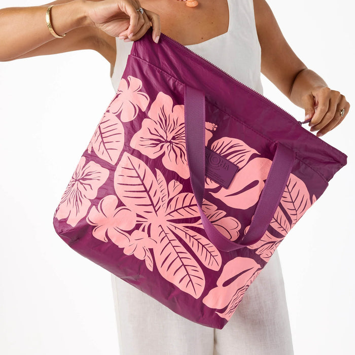 Aloha Collection "Punahele" Day Tripper - Tropical/Plum Aloha Collection