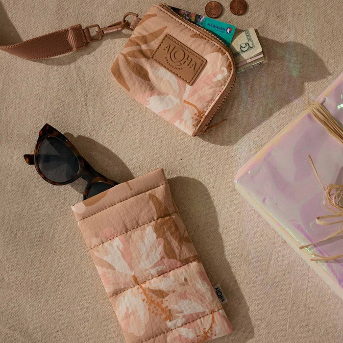 Aloha Collection "Adrift" Quilted Glasses Case - Camel Aloha Collection