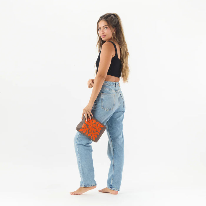 Aloha Collection "Applique" Small Pouch - Zest/Coconut-Pouch-Leilanis Attic