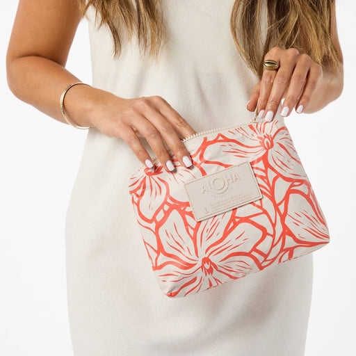 Aloha Collection Backyard Small Pouch - Red Haute on Sandstone Aloha Collection