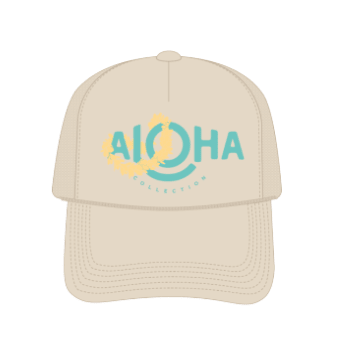 Aloha Collection "Lei Aloha" Trucker Hat - Sandstone Aloha Collection