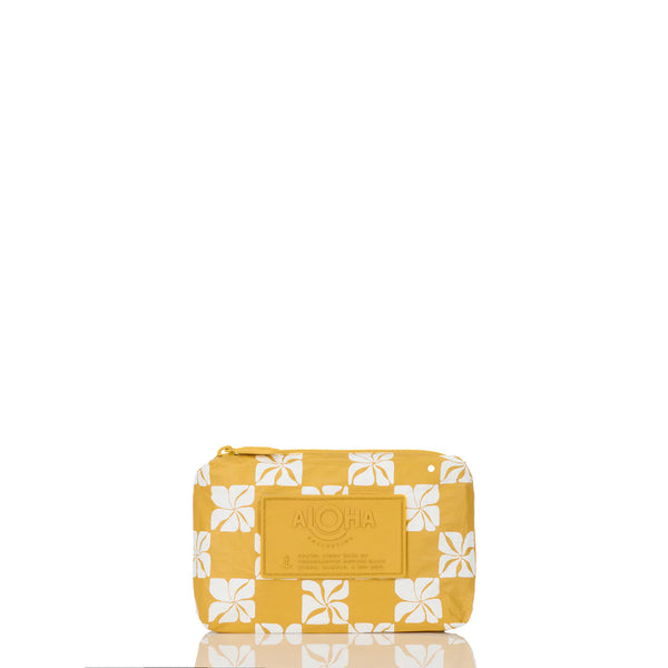 Aloha Collection "Pua Check" Mini Pouch - Hot Mustard-Travel Pouch-Leilanis Attic