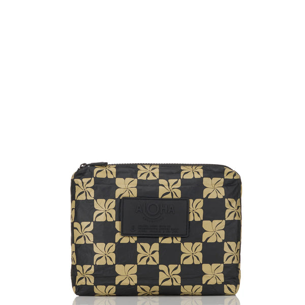 Aloha Collection "Pua Check" Small Pouch - Frappe/Black-Tote Bag-Leilanis Attic