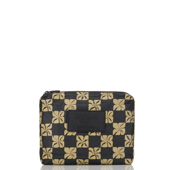 Aloha Collection "Pua Check" Small Pouch - Frappe/Black-Tote Bag-Leilanis Attic