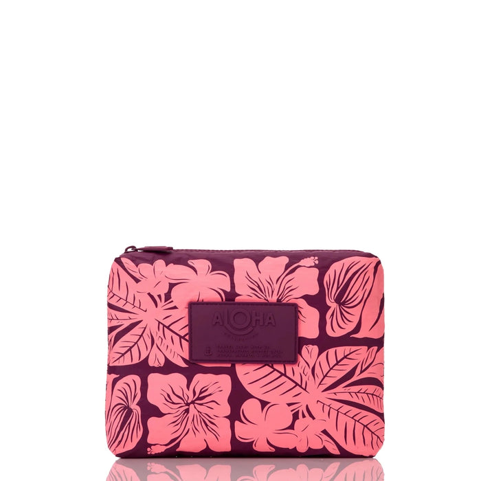 Aloha Collection "Punahele" Small Pouch - Tropical/Plum Aloha Collection