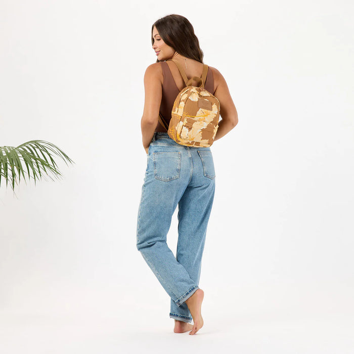 ALOHA Collection Taha’a mini backpack in a toffee floral pattern. Aloha Collection,  main image 4