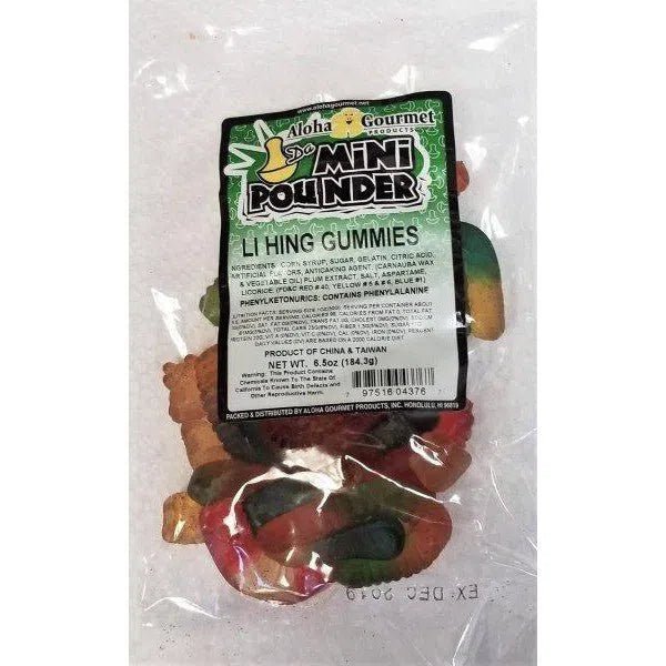 Aloha Gourmet Da Mini Pounder Li Hing Gummies 6.5oz — Leilanis Attic