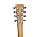 Tahitian Ukulele headstock with tuning pegs on a white background