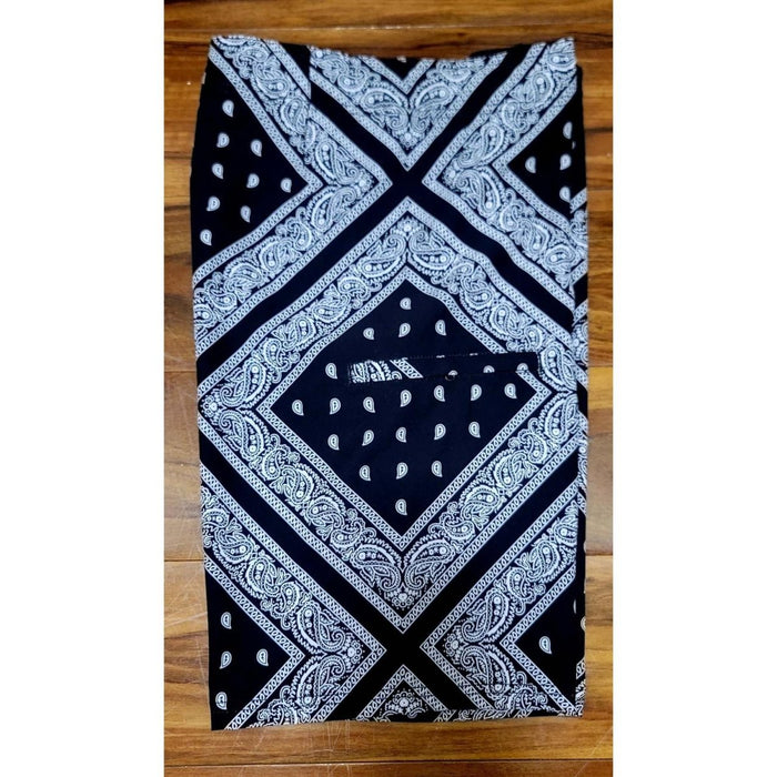 "Black Bandana" Board Short Men's 4 Way Stretch - Wailoa - Board Shorts - Mens