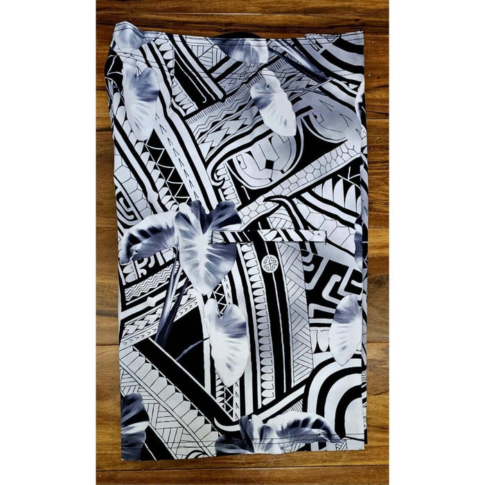 "Black Kalo/Tribal" Board Short Men's 4 Way Stretch - Wailoa - Board Shorts - Mens