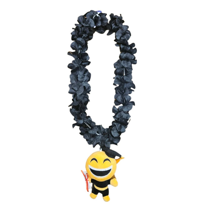 Black Silk Lei with Emoji - Lei - Silk