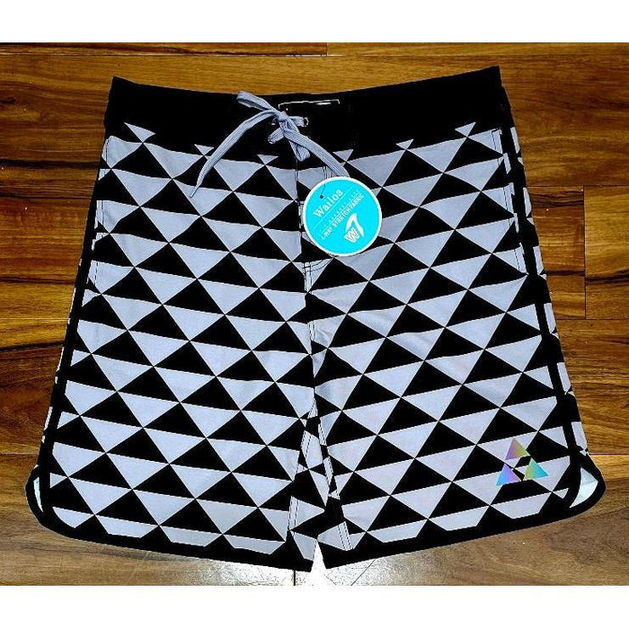 "Black Triangle Tribal" Board Short Men's 4 Way Stretch - Wailoa - Board Shorts - Mens