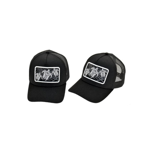 Black Tribal Turtle Trucker Mesh Back Adjustable Snapback Cap DK Hawaiian Collection