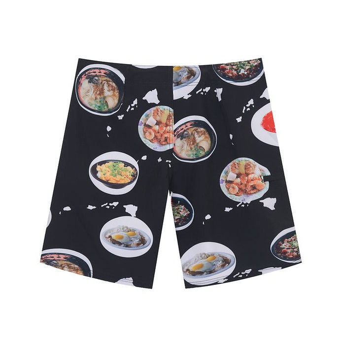 "Black/Foodie" Board Short Men's 4 Way Stretch - Wailoa - Board Shorts - Mens