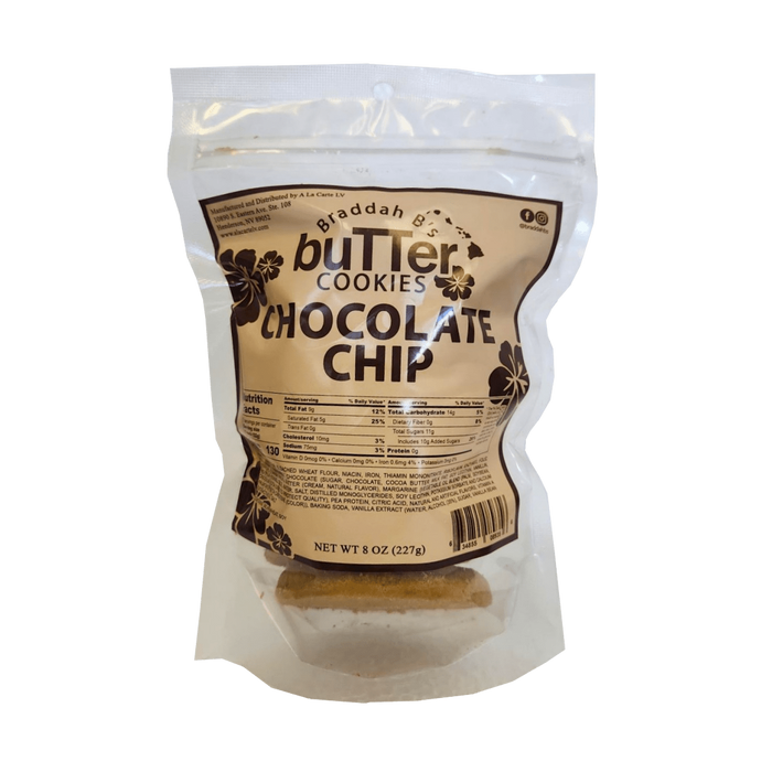 Braddah B's Butter Cookies - Chocolate Chip 8oz. Hosoda
