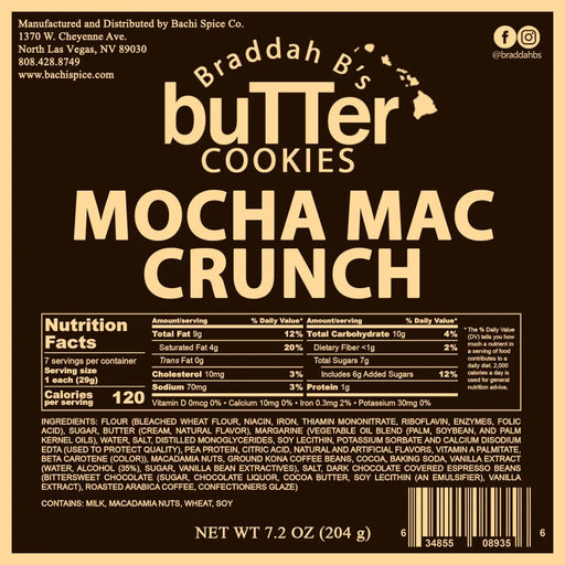 Braddah B's Butter Cookies - Mocha Mac Crunch 7.2oz Hosoda