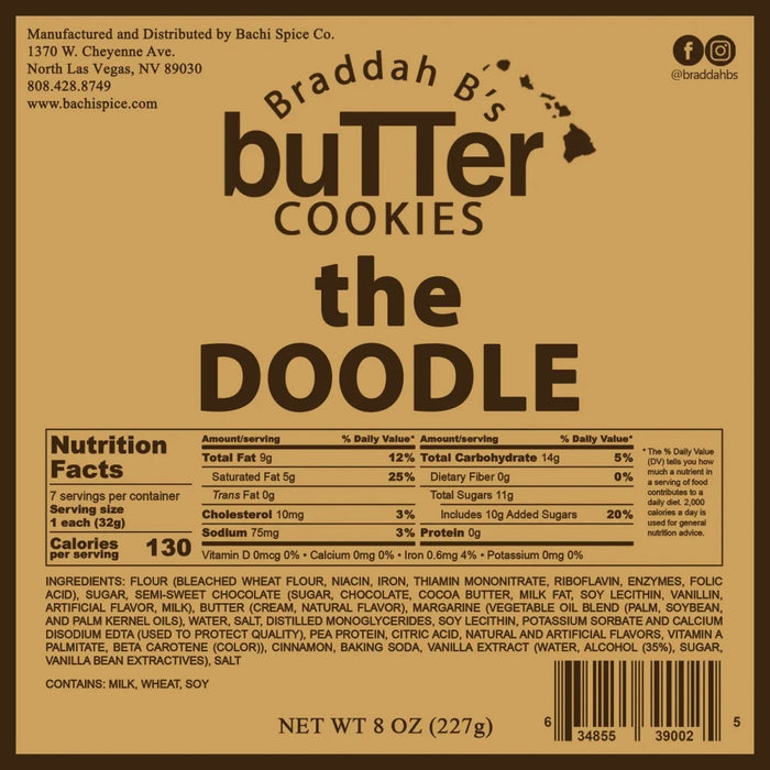 Braddah B's Butter Cookies - The Doodle 8oz. Hosoda