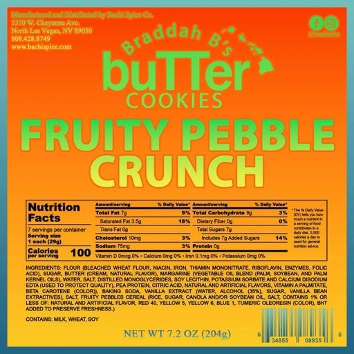 Braddah B's Butter Cookies - Tootie Fruity Crunch 7.2oz. Hosoda