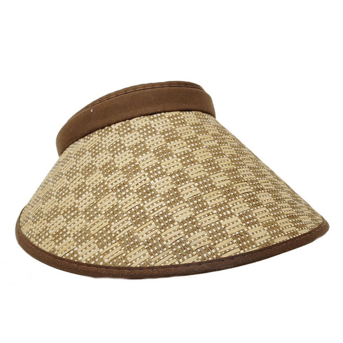 Checkered Straw Capri Sun Visors - Hats - Leilanis Attic