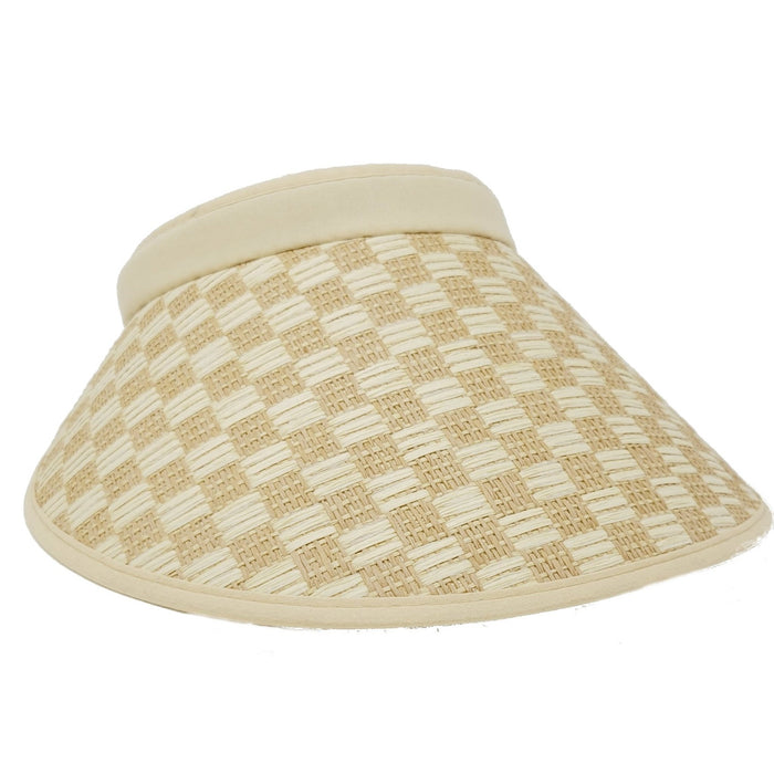 Checkered Straw Capri Sun Visors - Hats - Leilanis Attic