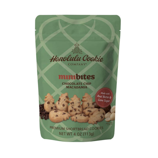 Chocolate Chip Macadamia Minibites Shortbread Cookies 4oz Honolulu Cookie Company