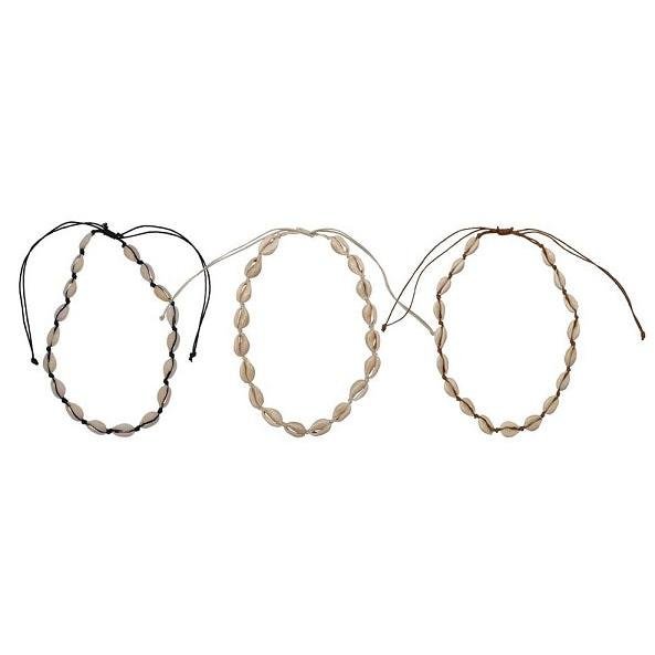 Cowrie Shell Wax Cord Choker Necklace - Jewelry