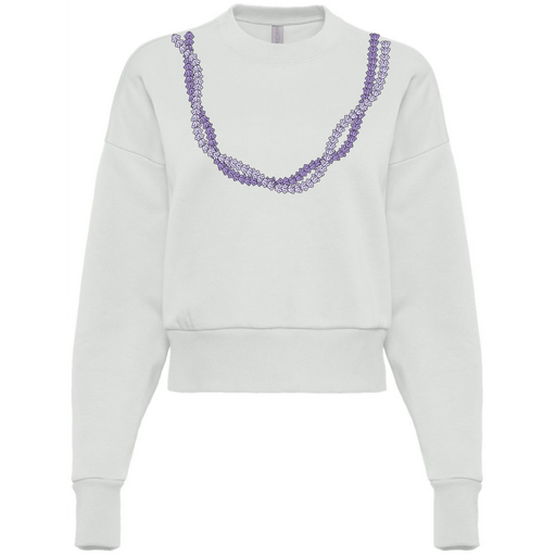 Crown Flower Lei Crop Crewneck - Crew Neck