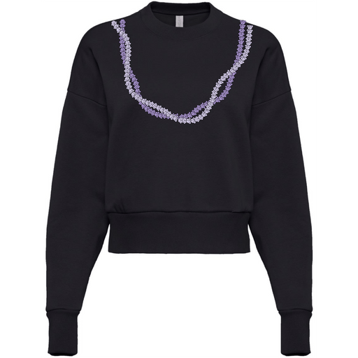 Crown Flower Lei Crop Crewneck - Crew Neck