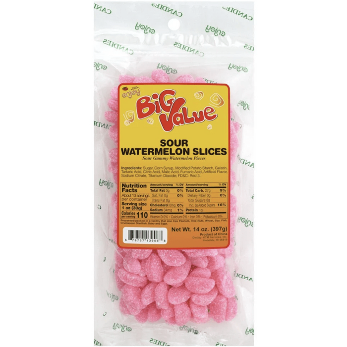 Enjoy Brand - Big Value Sour Watermelon Slices 14oz Hosoda