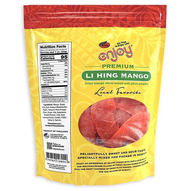 Enjoy Brand - Premium Li Hing Mango 34oz - Food