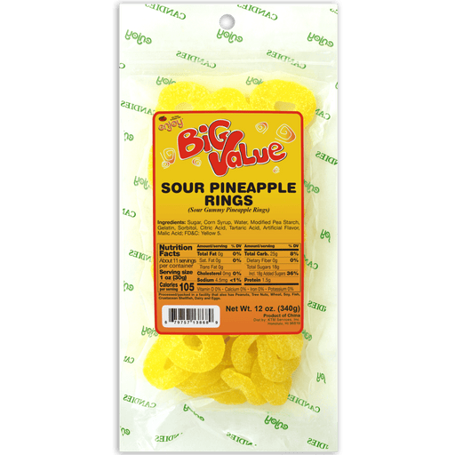 Enjoy Brand - Sour Pineapple Rings, 12oz Enjoy