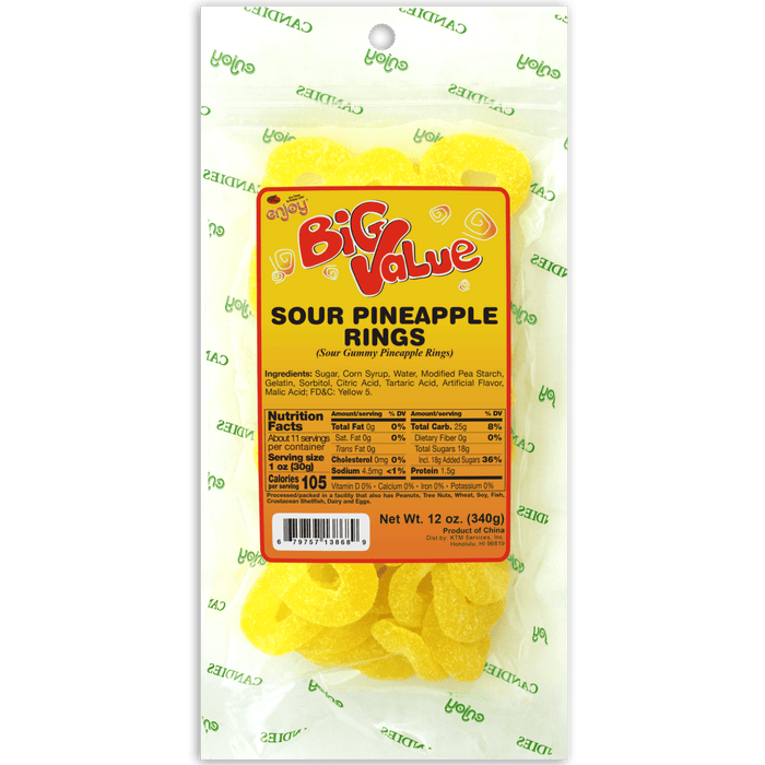Enjoy Brand - Sour Pineapple Rings, 12oz Enjoy