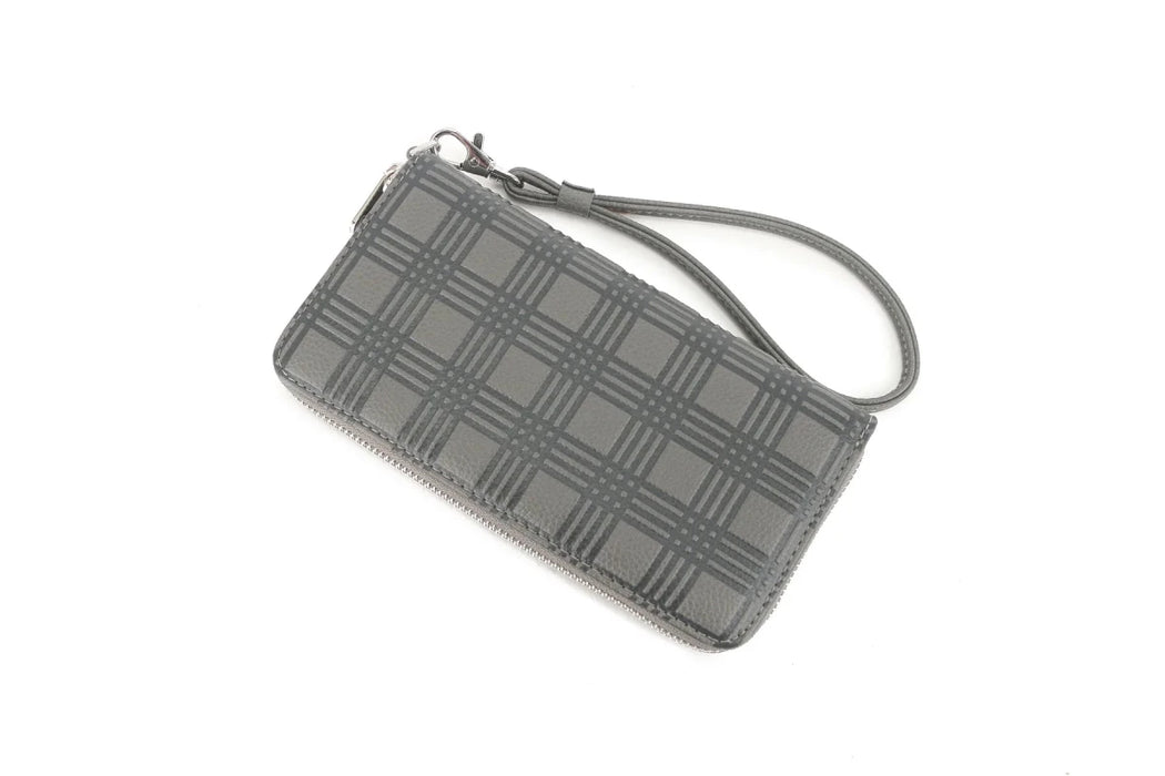 Happy Wahine, Wallet Kaylee Palaka Embossed Grey Happy Wahine