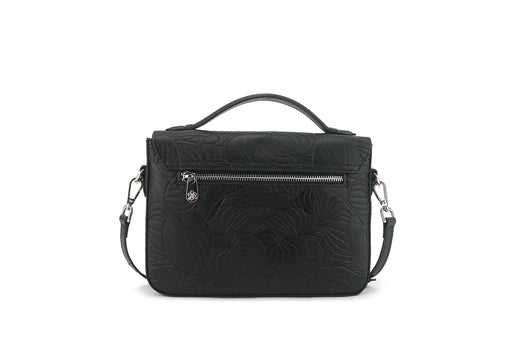 Happy Wahine Satchel Alice Anthirium Black Embossed Happy Wahine