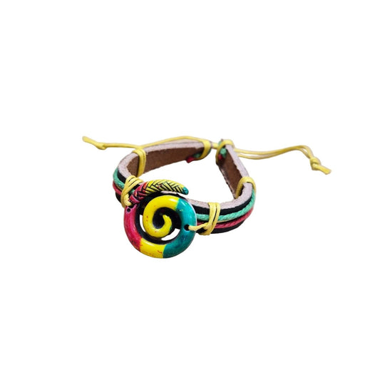 Colorful spiral bracelet on a white background