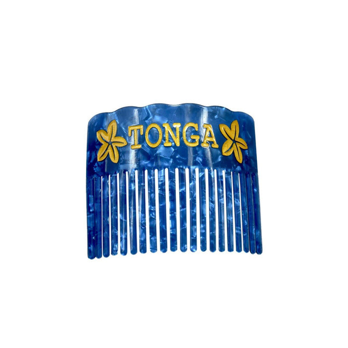 Faux Turtle Shell "Plumeria Tonga" Hair Combs - Hair Accessories