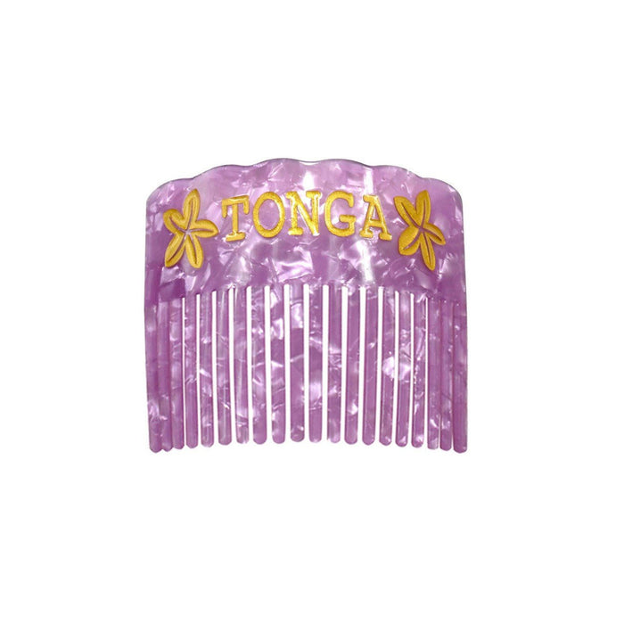 Faux Turtle Shell "Plumeria Tonga" Hair Combs - Hair Accessories