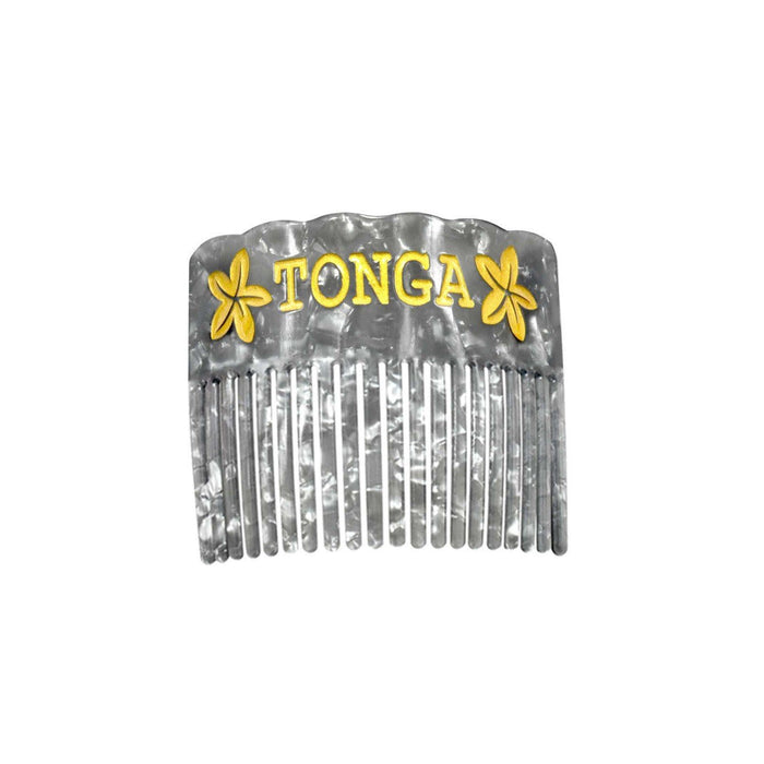Faux Turtle Shell "Plumeria Tonga" Hair Combs - Hair Accessories